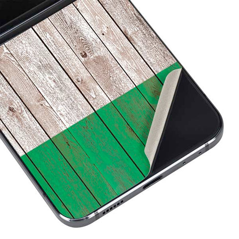 Ireland Flag Dark Wood Galaxy Z Flip5 5G Skin